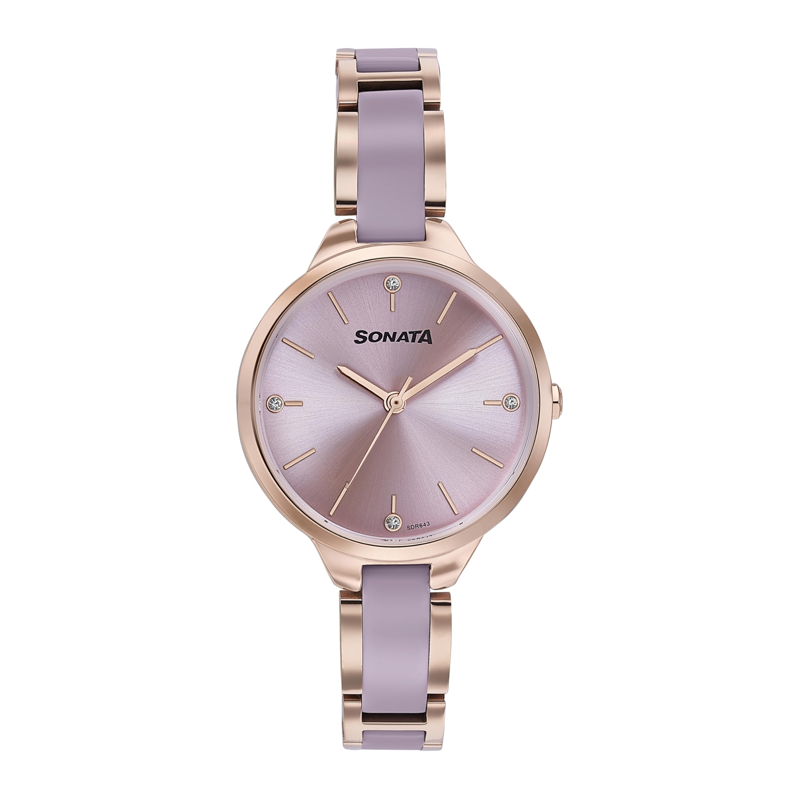 Wedding Edit Quartz Analog Pink Dial Stainless Steel with Acetate Strap Watch for Women-image-45