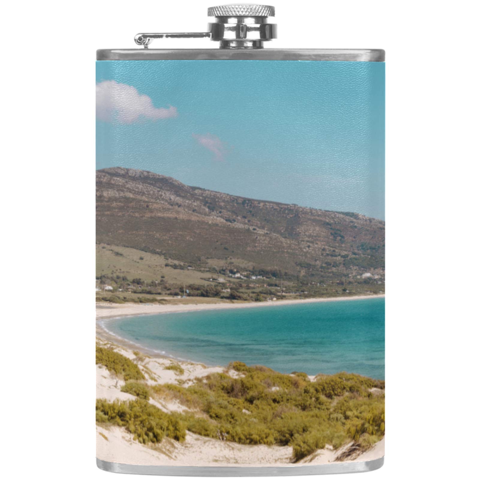 Flasque à whisky de poche en cuir et son entonnoir de précision au design élégant pour bar