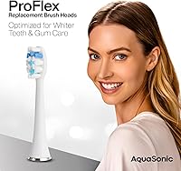 Vista 2 de AquaSonic Cabezales de cepillo de repuesto originales Proflex Aceptado por ADA para dientes más blancos y cuidado de las encías Compatible