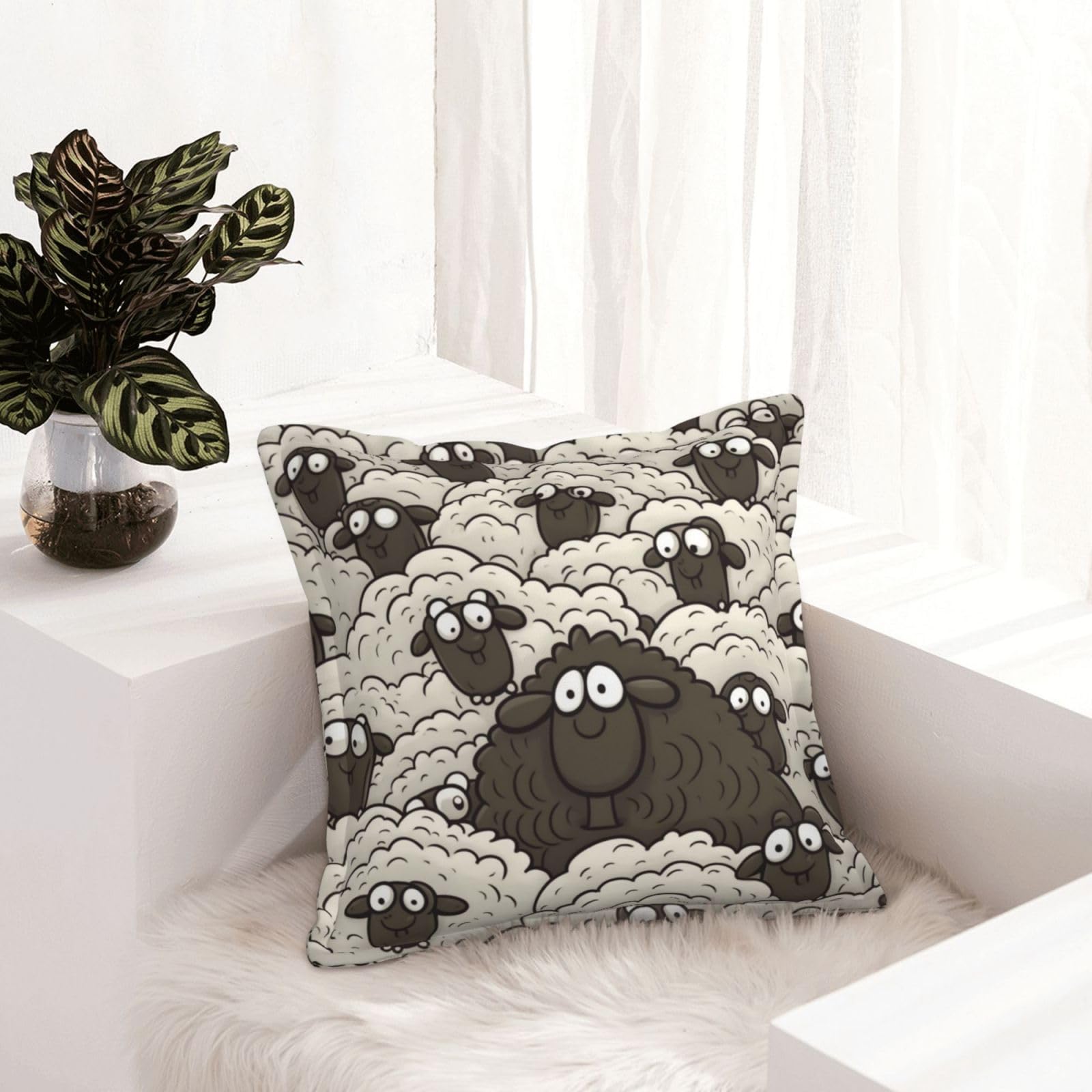 Housse de coussin anti-plis en similicuir mouton lot de 2 pour rénover un canapé fatigué