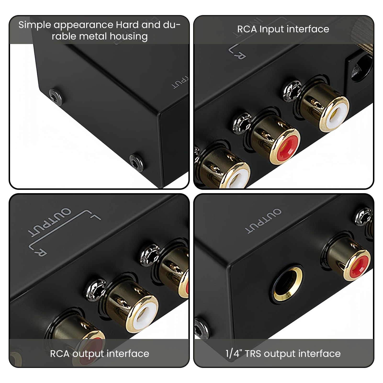 Phono Preamplificatore Giradischi con Adattatore DC 12V, RCA Input & Output