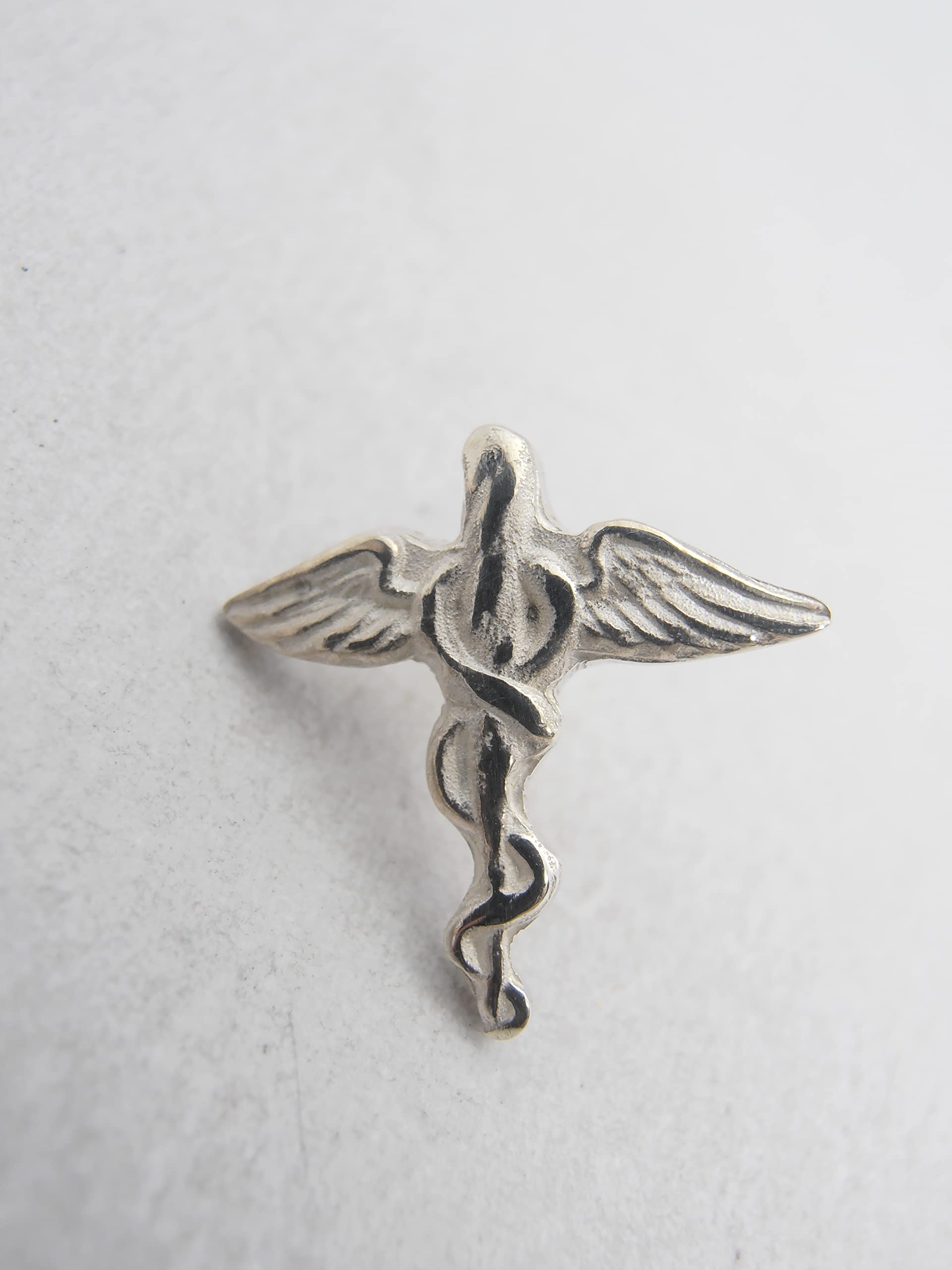 Ordine dei Farmacisti : Spilla da giacca in Argento 925 con Caduceo Farmacia - Stemma - Simbolo - pins