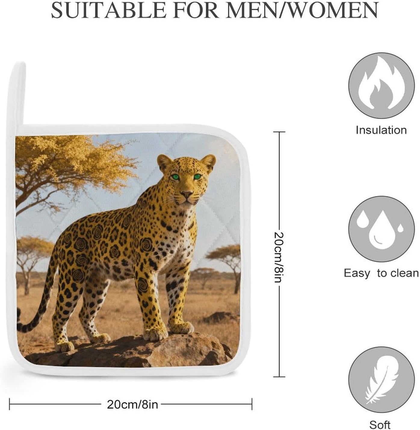 Leopard Polyester Heat Resistant Pot Pad Non Slip Anti Scald Hot Dish Mat Reusable Table Protector for Kitchen Hot Pot Mat Wear Resistant Heat Proof Table Pad for Countertop Dining Room