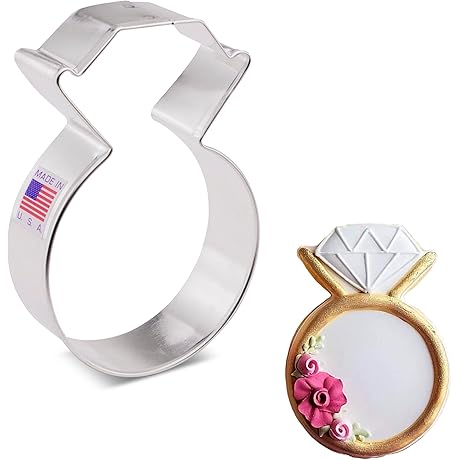 Diamond Engagement Wedding Ring Cookie Cutter 3.75"