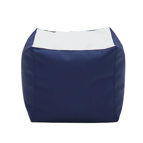 Miniatura 8 de Factory Direct Partners 13043-NVPB SoftScape Pufs cuadrados de 14 pulgadas para niños (juego de 2 piezas) - Azul marino/azul polvo Azul marino,