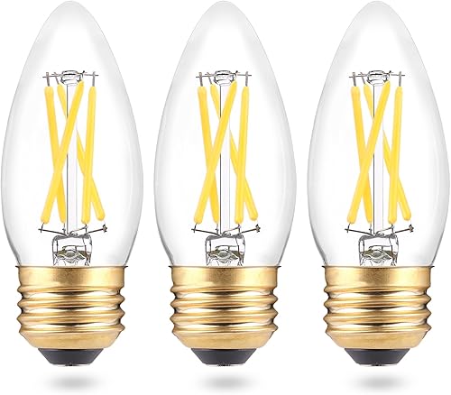 Miniatura 1 de Bombillas LED B11 E26 para candelabros equivalentes a 25 W, bombillas LED regulables, blanco suave 3000 K, 2 W 200 LM, bombilla decorativa de
