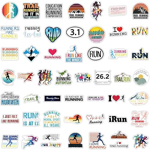 Miniatura 4 de 110 calcomanías deportivas para botellas de agua, laptop, equipaje, teléfono, vinilo impermeable para adolescentes y adultos, regalos para corredores