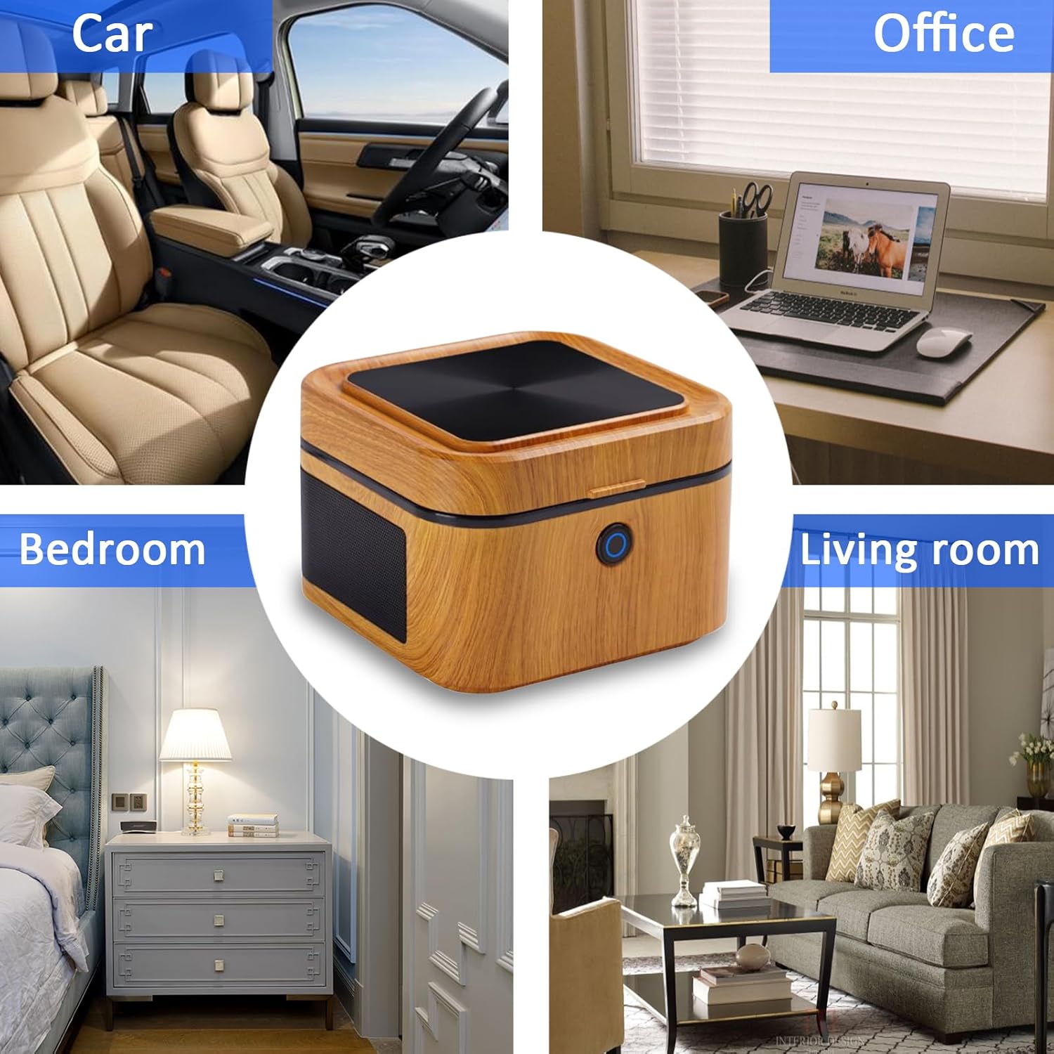 SHD Multifunctional Smokeless Ashtray,USB Rechargeable HEPA Filter Ashtray for Home Office Car Indoor Outdoor- Brown