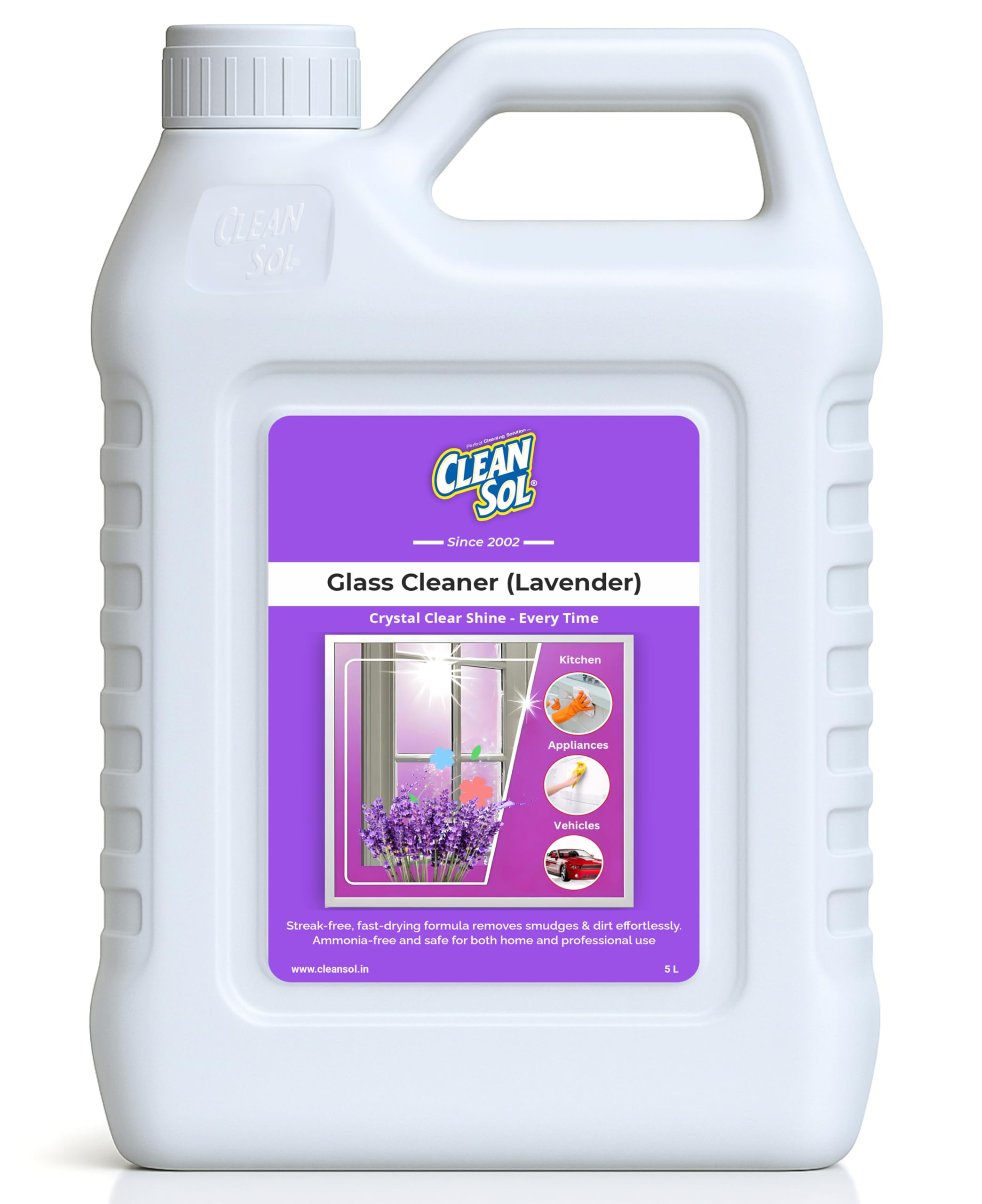 Cleansol Lavender Disinfectant Floor Cleaner – 5L | Surface Cleaner for Marble, Granite, Ceramic, Mosaic & All Floor Types | Neutral pH Formula with Long-Lasting Fragrance