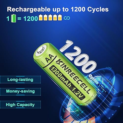 Miniatura 3 de Baterías AA recargables, baterías solares Ni-MH doble A de alta capacidad 1.2 V precargadas para luces solares al aire libre (AA-1300mAh-12pack)