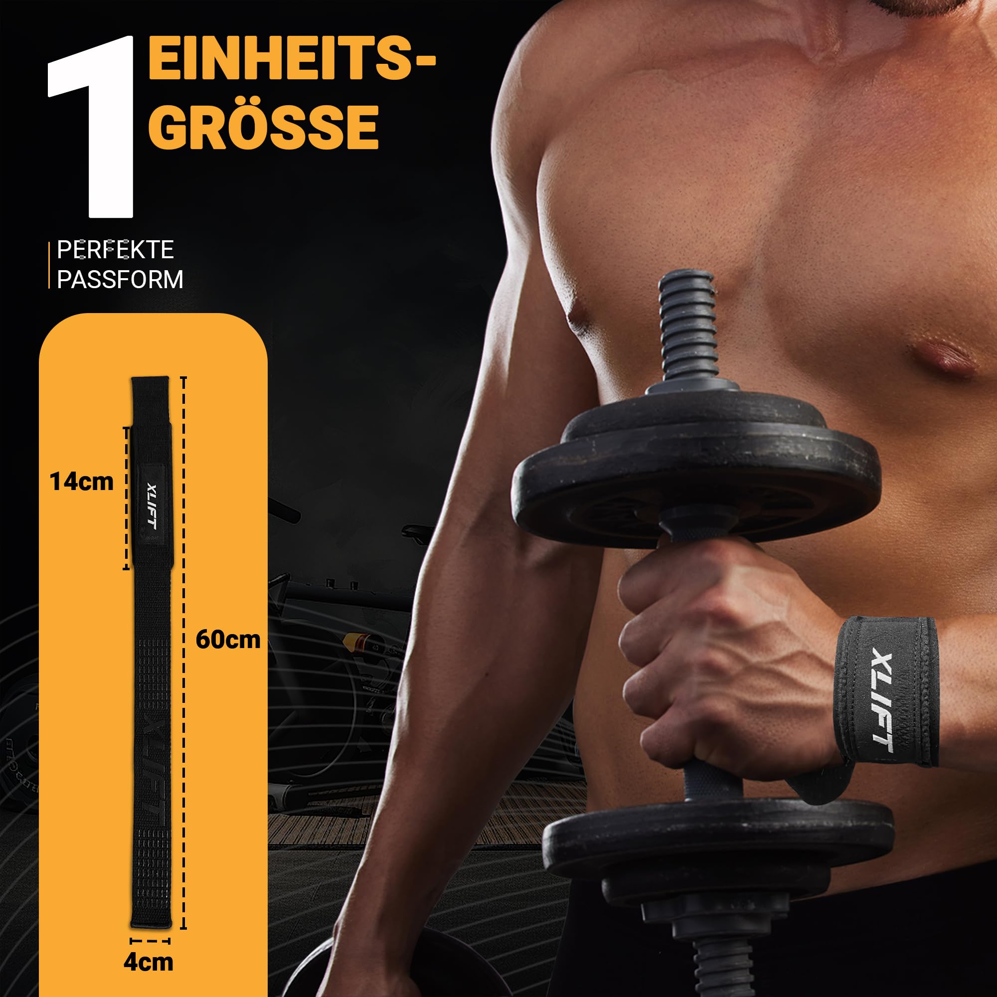 XLIFT Lifting Straps Krafttraining - Bodybuilding Kreuzheben Powerlifting Gurte Gym Zubehör