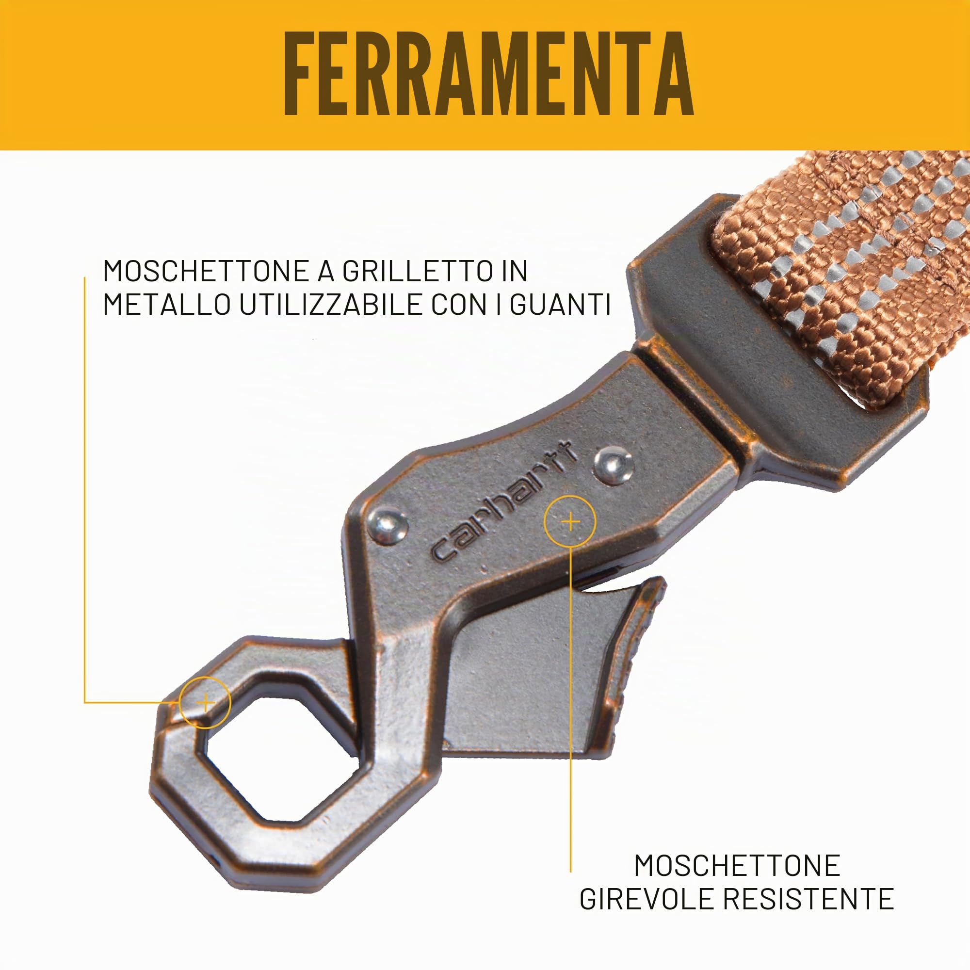 Carhartt Guinzaglio per cani a doppia maniglia, tessuto resistente 600 denari con hardware regolabile in metallo con anello a D, color vino profondo, grande