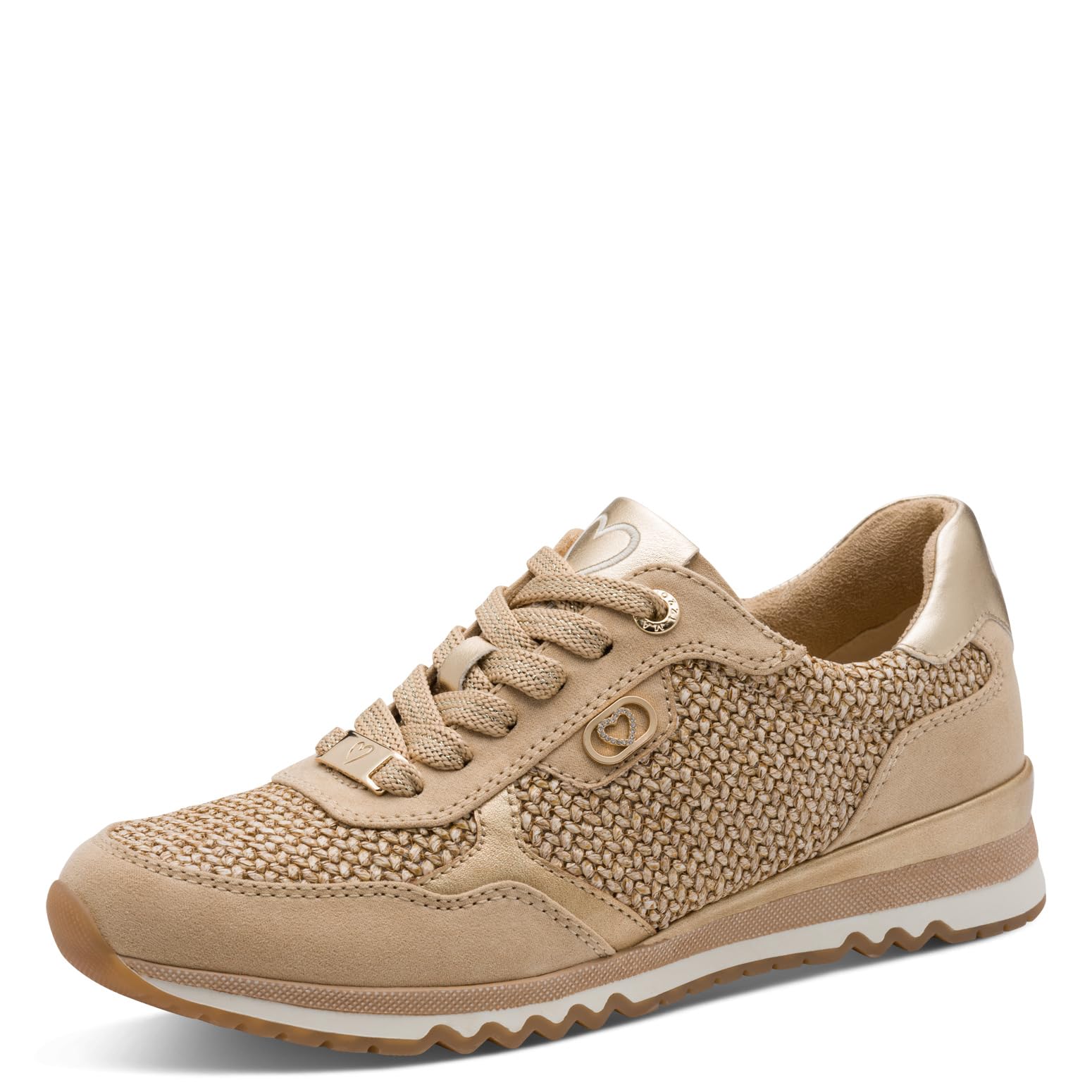 MARCO TOZZI Women’s Sneaker Soft Feel Me Removable Footbed Soft Lining Stylish, Beige (Biscuit Comb), 8.5 UK