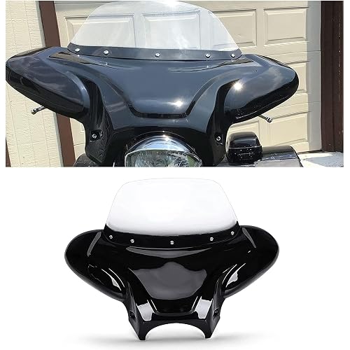 ECOTRIC Universal Motorcycle Cruiser Front Outer Fairing Batwing w/Clear