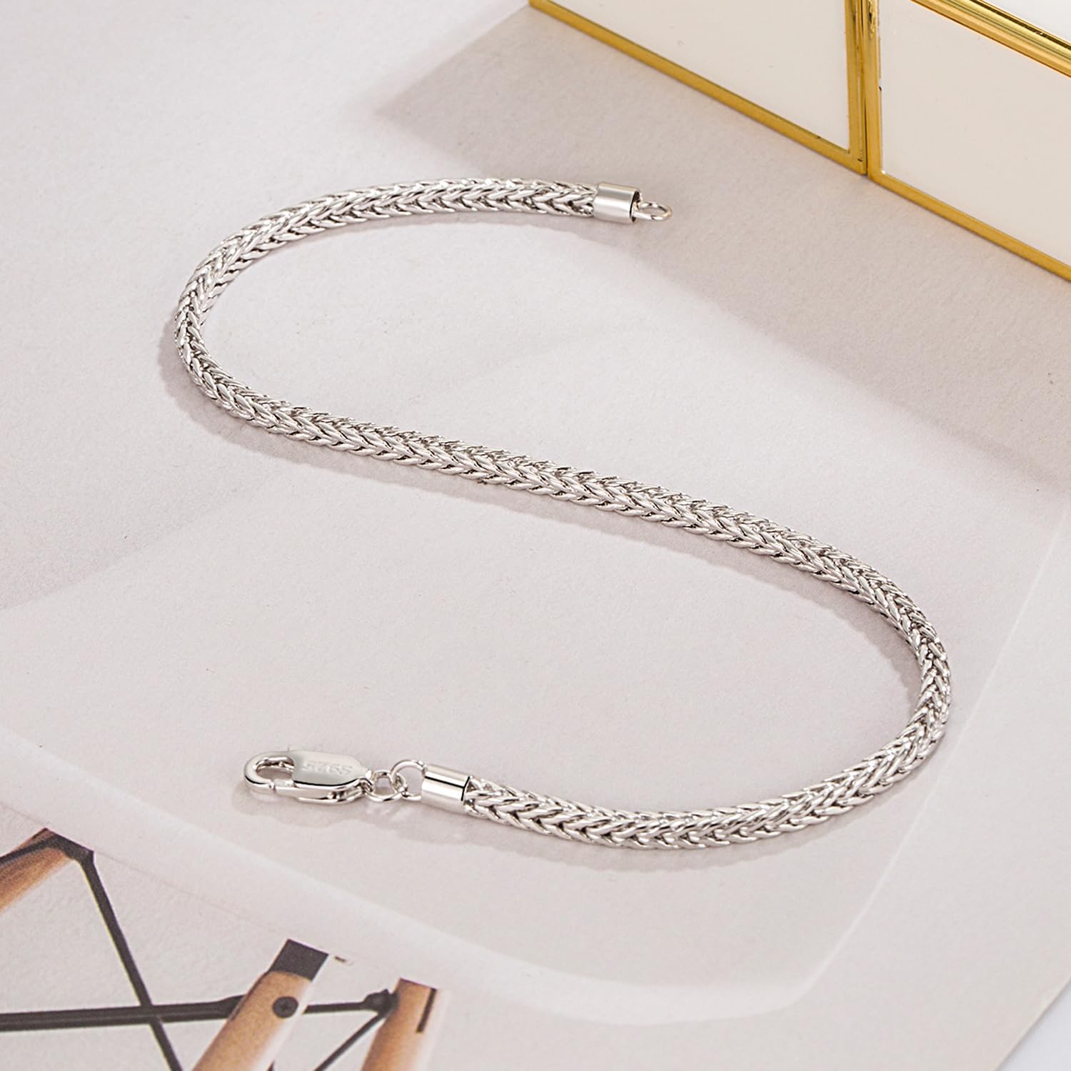 Dainty 925 Sterling Silver Chopin Chain Bracelet Women Bohemian Stackable Figaro/Box/Snake Bracelet 2MM 5 "5.9" 6.3 "6.7" 7 "7.5" 8" Jewelry Gift - Image 6