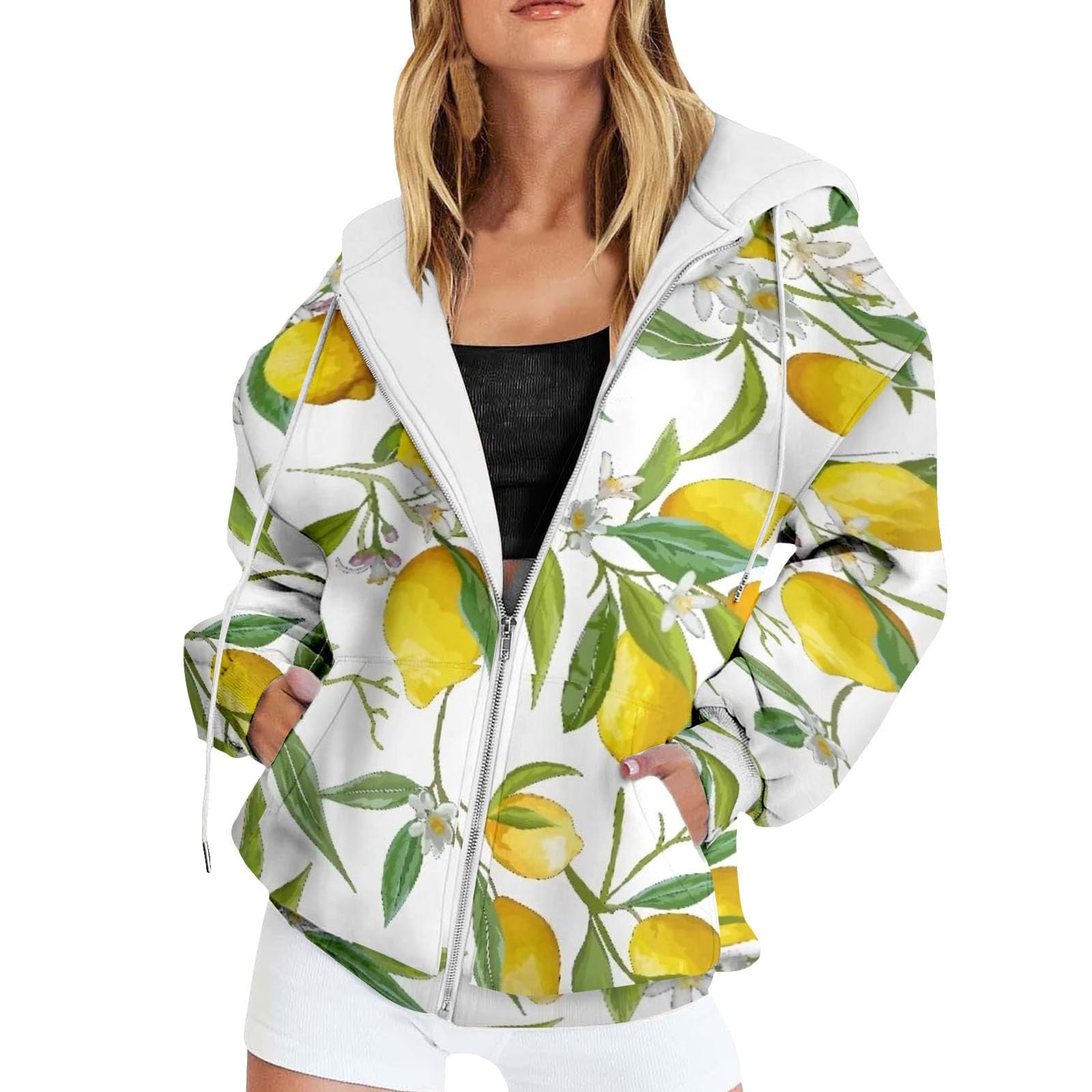 Sweat à capuche zippé décontracté et veste pull polaire chaude