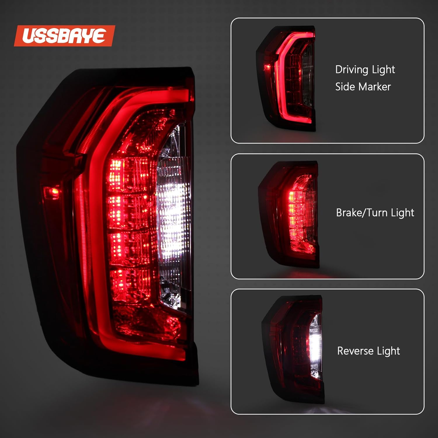 LED Tail Lights Compatible with 2021 2022 2023 2024 GMC Yukon/Yukon XL SLE/SLT/ AT4 /Denali/Denali Ultimate Taillights Rear Outer Lamp Assembly 84816392 GM2800317 (Left Driver Side)