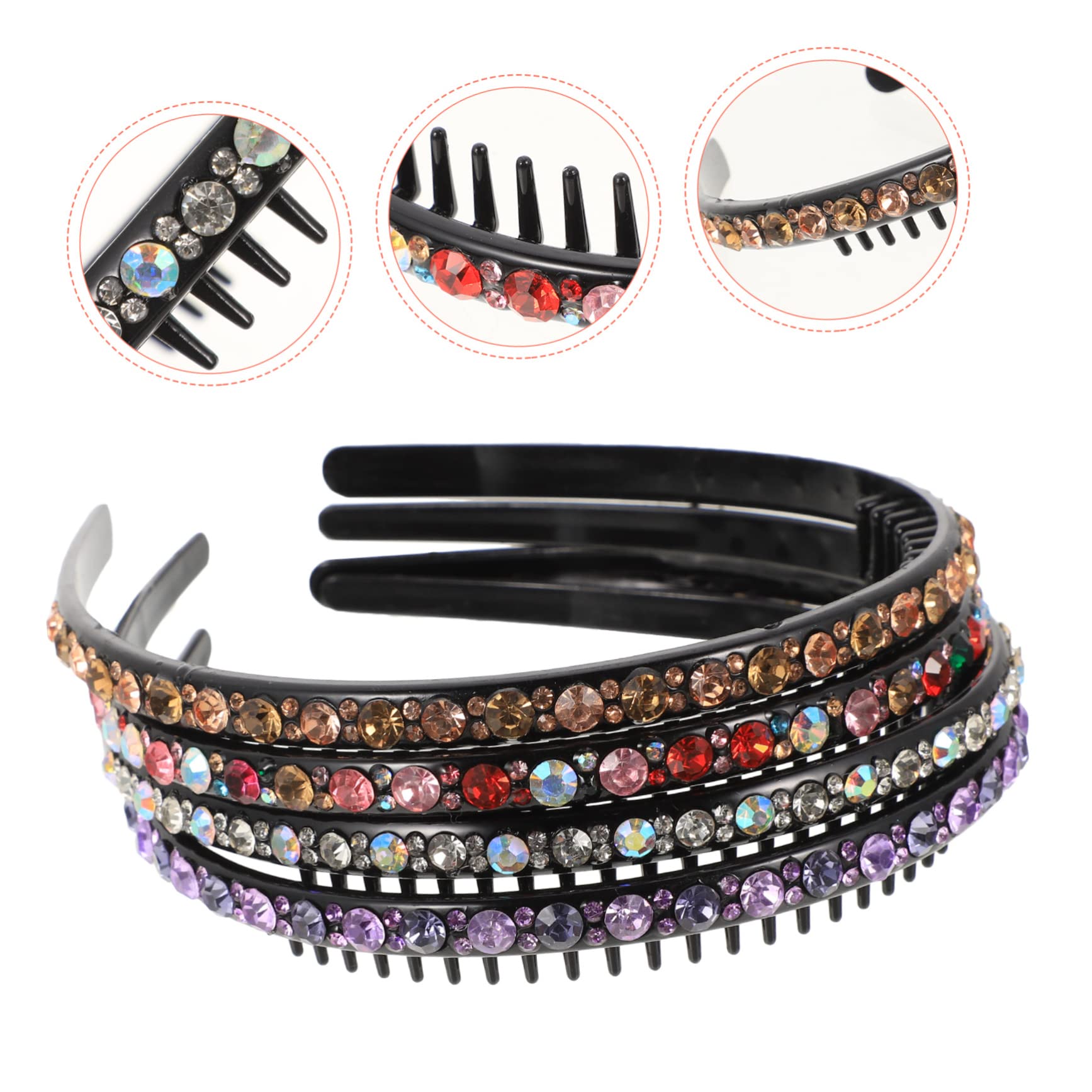20 pezzi strass dentati per capelli cerchi per capelli per delicata testa sciarpa turbante bandana donna accessorio riutilizzabile per