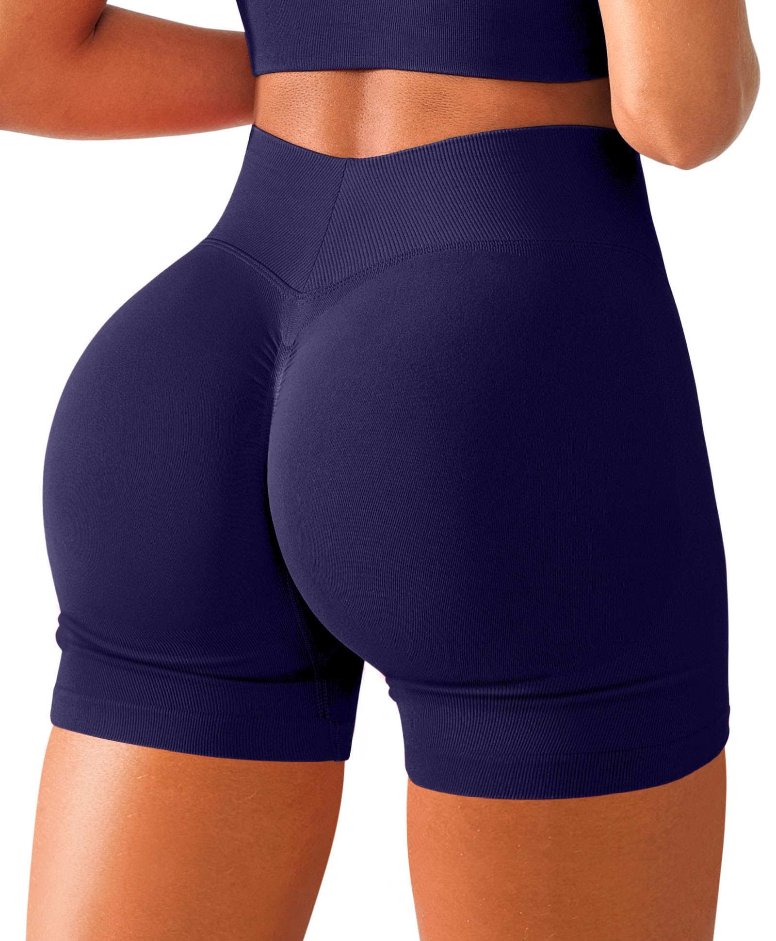 BRXL Scrunch Butt Lifting Shorts for Women V Back Seamless 5" High Waist Workout Gym Compression Spandex Impact Shorts