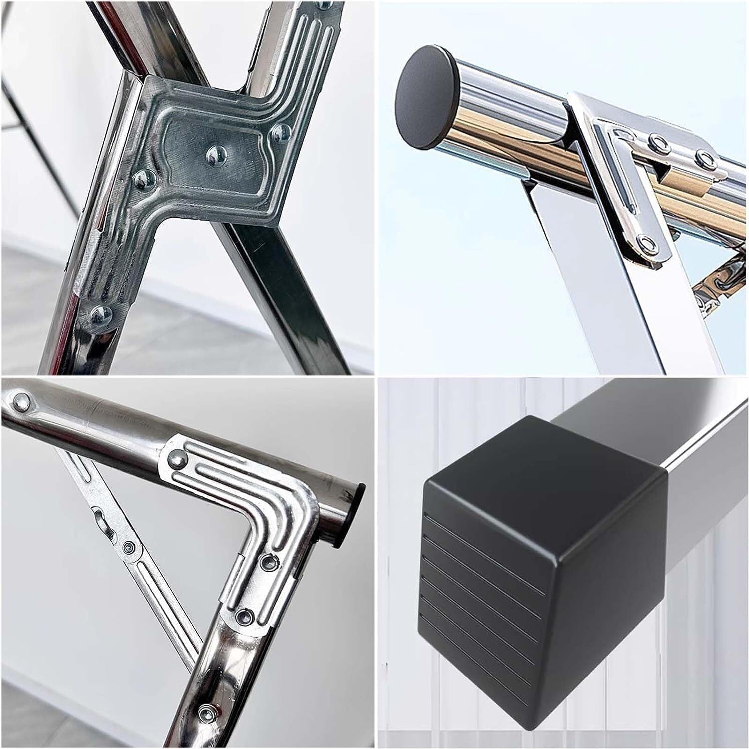 Foldable Space-Saving Clothes Rack Floor-Standing Clothes Rack Tripod Portable Rotating Clothes Rack，Heavy Duty Stainless Steel Foldable Laundry Rack - Adjustable Clothes Drying Rack for Ind