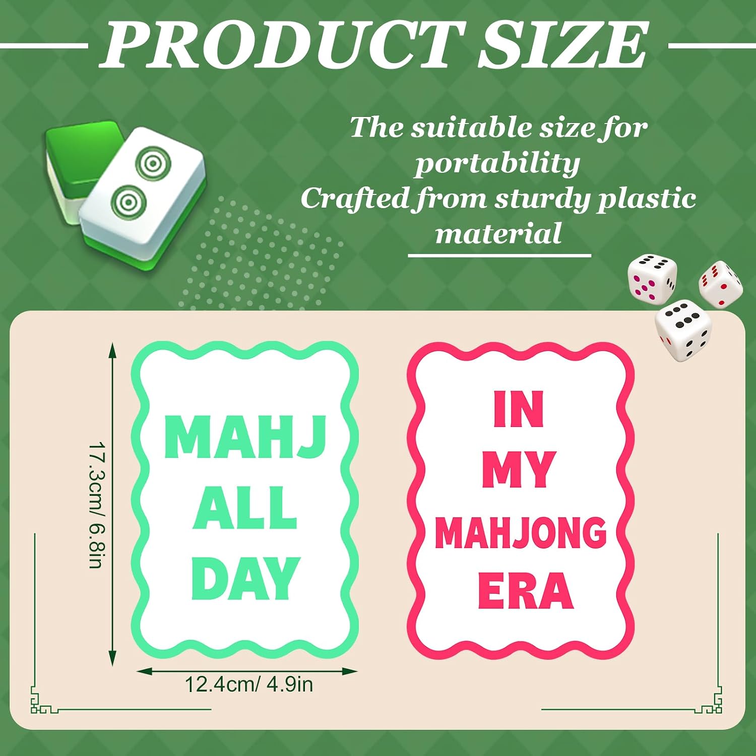 Soulchen 2 Pcs Mahjong Tile Mixer Shufflers for Mixing and Shuffling Tiles Plastic Mahjong Accessories Gifts for Lovers Games Decorative Printed Design (White Style)