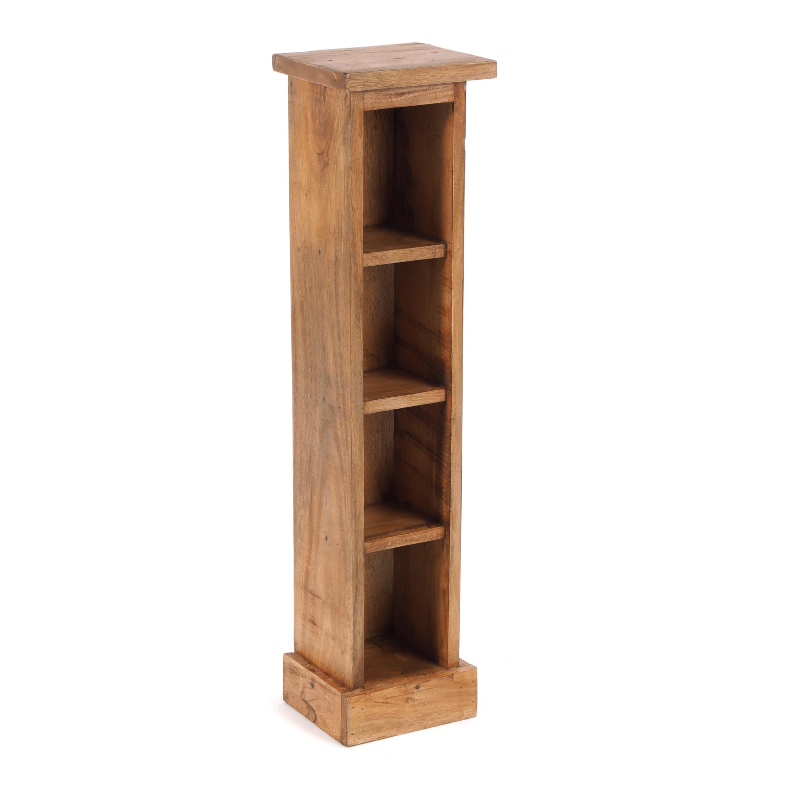 DESIGN DELIGHTS - Scaffale in legno di mogano, 76 x 15,5 x 16 cm (altezza x larghezza x profondità), con 4 scomparti, per CD
