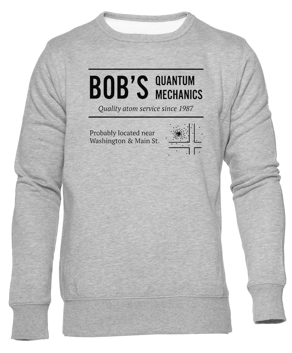 Mechanika Kwantowa Boba Unisex Szara Crewneck Unisex Grey Sweatshirt Crewneck