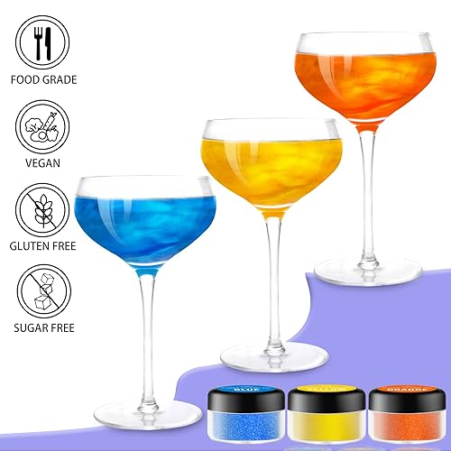 Miniatura 6 de Purpurina comestible  0.35 oz de polvo comestible metálico de grado alimenticio para bebidas, decoración de pasteles, hornear, polvo comestible