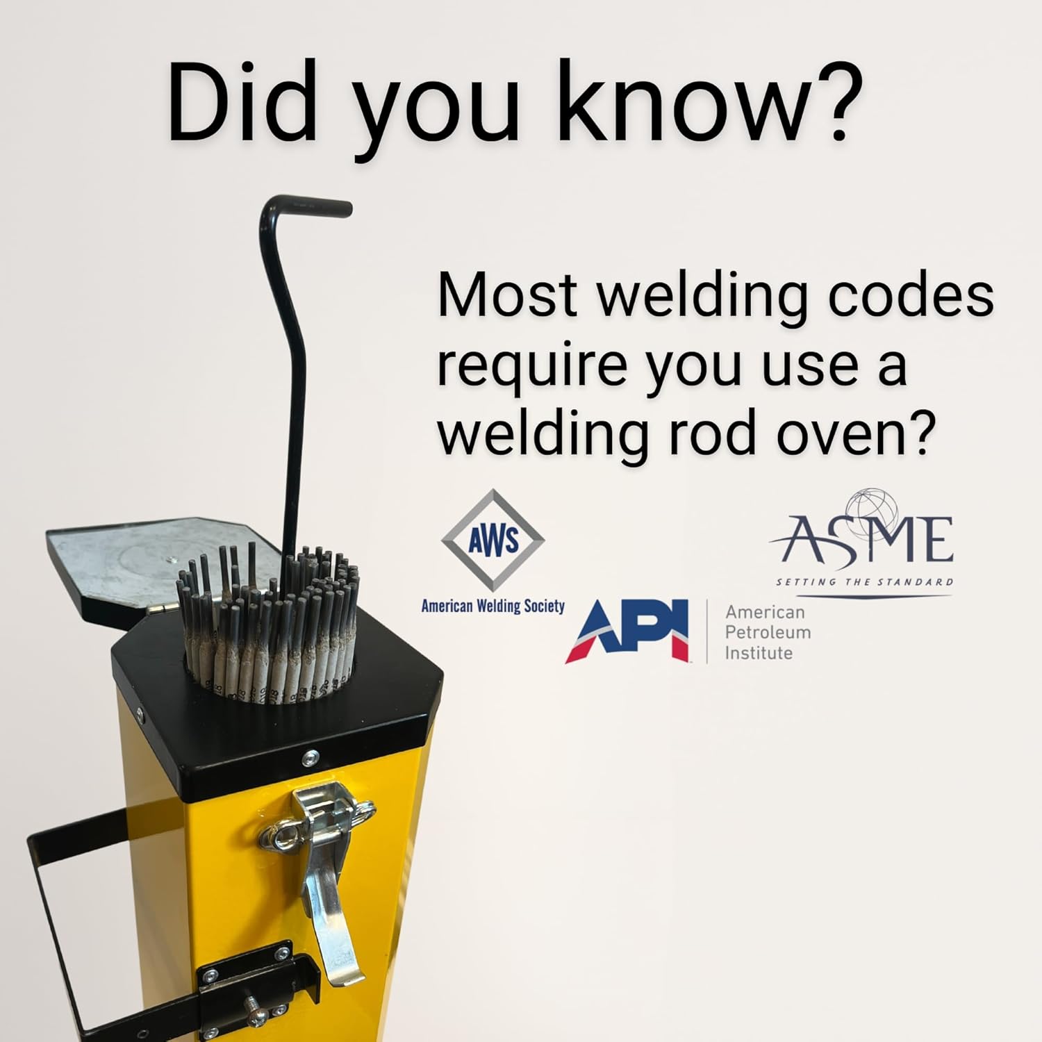 11 Lb Portable Welding Rod Oven | 110V - 300 Watt - Max Temp 300°F - 18 Inch Rods Fit - Lid Locks Shut - Holds 11 Pounds | Best Used For Low Hydrogen and Stainless Welding Rods.