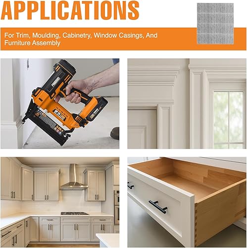 Vista 3 de Freeman Clavos Brad de calibre 18, 1-1/2 pulgadas, galvanizado con pegamento, 1000 unidades – Para recortar, moldear y zócalos, se adapta a