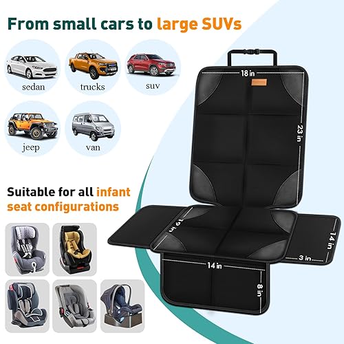 Miniatura 10 de Bacgnyer Protector de asiento de automóvil, protección de asiento infantil, protector de asiento de automóvil de tamaño grande, acolchado grueso de