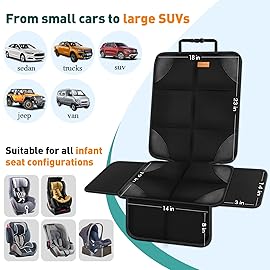 Bacgnyer Car Seat Protector, 1 Pack of Seat Protectors, Thickest Padded 600D Fabric Padding, Waterproof, Durable, Anti Slip Backing, Child Seat Protection, Suitable for Babies, Toddlers