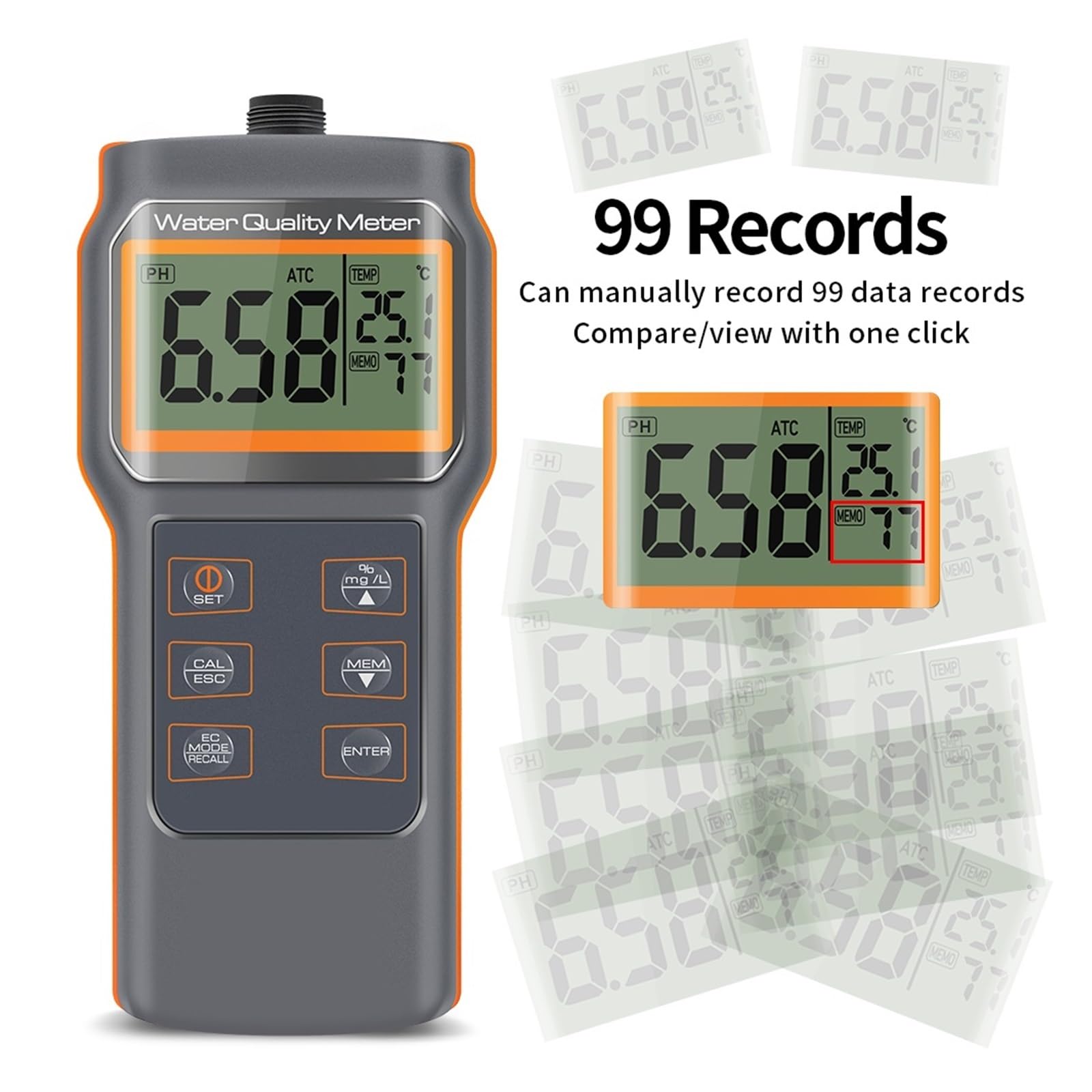 Rilevatore PH/SALE/TDS/DO/TEMP Acquacoltura Piscina Acquario Tester Dela Qualità Del'acqua Misuratore PH Multifunzionale Misurazione Accurata