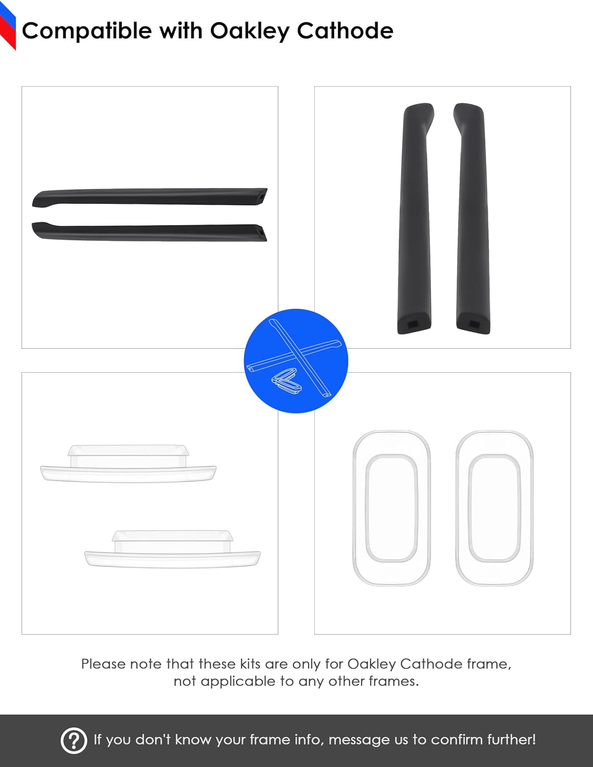 BLAZERBUCK Sock Kits Earsocks & Nosepieces for Oakley Cathode OX3233 Eyeglasses