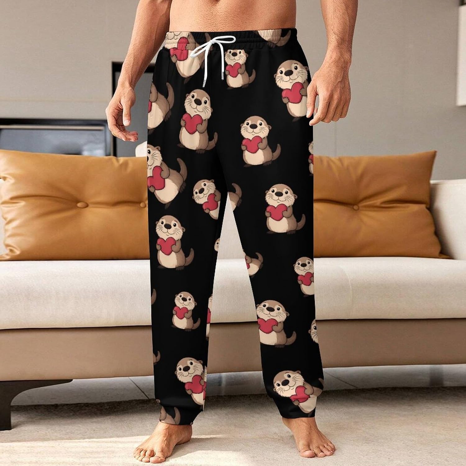 Sea Otter Heart Casual Men's Sweatpants Lounge Pant 4X-Large