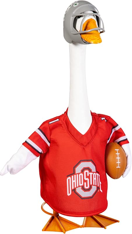 NCAA Ohio State University Porch Goose Outfit, Sports Uniform Costume Clothes for 21-Inch Garden Goose Statues