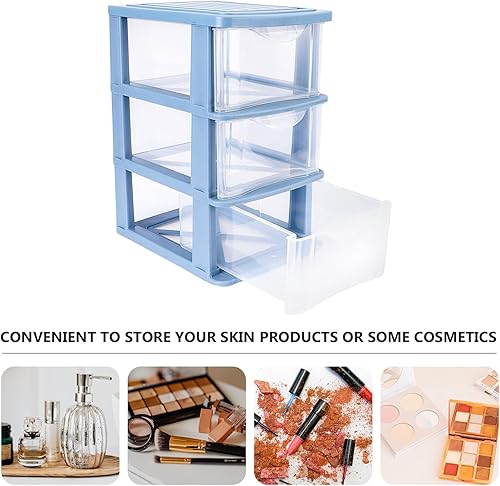 Miniatura 5 de DOITOOL Organizador de escritorio de plástico de 3 niveles, cajones de almacenamiento de maquillaje, organizador de papelería, organizador de