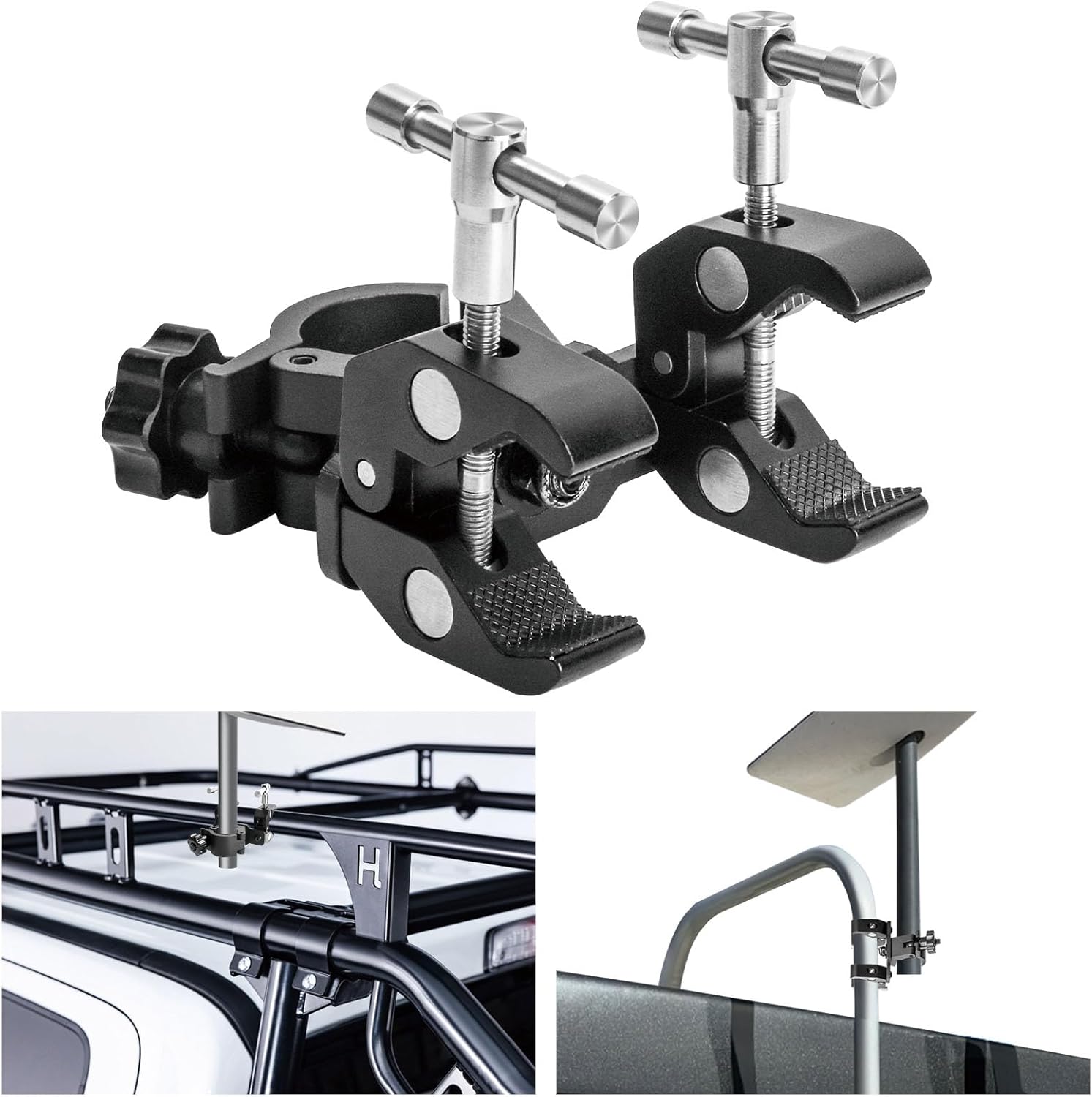 Chelhead Starlink RV Mount for Ladder Or Roof Tube Mounting Holder, Aluminum, No Drilling, Adjustable Clamps for Gen 1 2 3 Compatible with RV Truck Van Yachat Boat Pole Railing Use