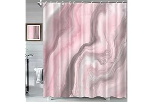 Verngo Grey Pink Abstract Marble Shower Curtain: Add Elegance and Serenity to Your Bathroom