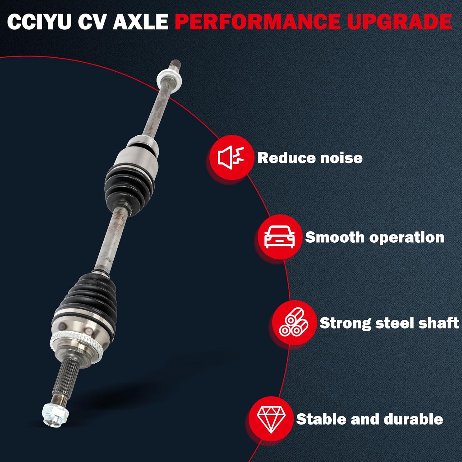 cciyu CV Axle Shaft Assembly Fit 2000-2005 for Toyota Celica 1.8L,2005-2006 for Toyota Corolla 1.8L Front Right Passenger Side 66-5204