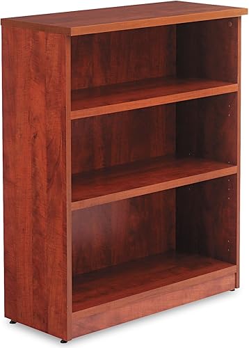Miniatura 4 de Alera Valencia Series LibreroArmario de almacenamiento 3 Estantes 32 W por 14 12 D por 39 12 H Cereza mediana