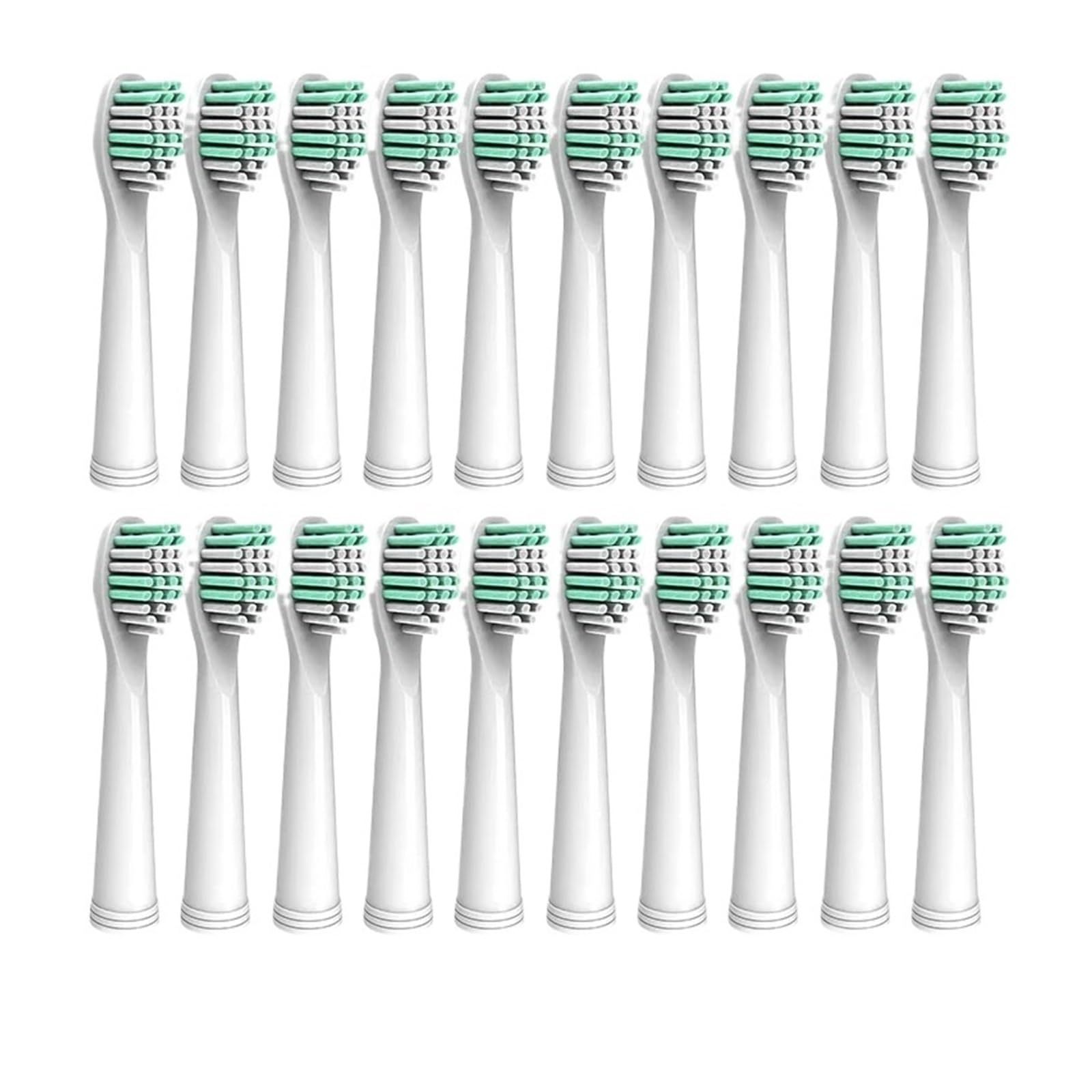 Cabezales de recambio for cepillos de dientes, compatibles con Fairywill, | FW-507/508/515/551/917/959/2011/D1/D3/D7/D8 Cepillo de dientes eléctrico(20pcs whitegreen)