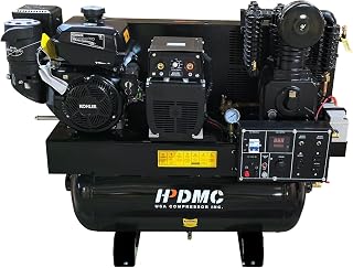 14HP 180PSI Gas Powered Air Compressor & 6000W Generator & 200A Welder with Electric Start 19CFM w/ 30 Gal ASME Tank Truck Mounted Piston Air Compressor