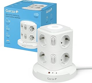 11-in-1-Steckdosenleiste mit 8 Schuko-Steckdosen, 2 USB-C PD20W und 1 USB-A, Schnellladefunktion, dimmbares Nachtlicht, Einzelschalter und Überlast- und Kurzschlussschutz, weiß
