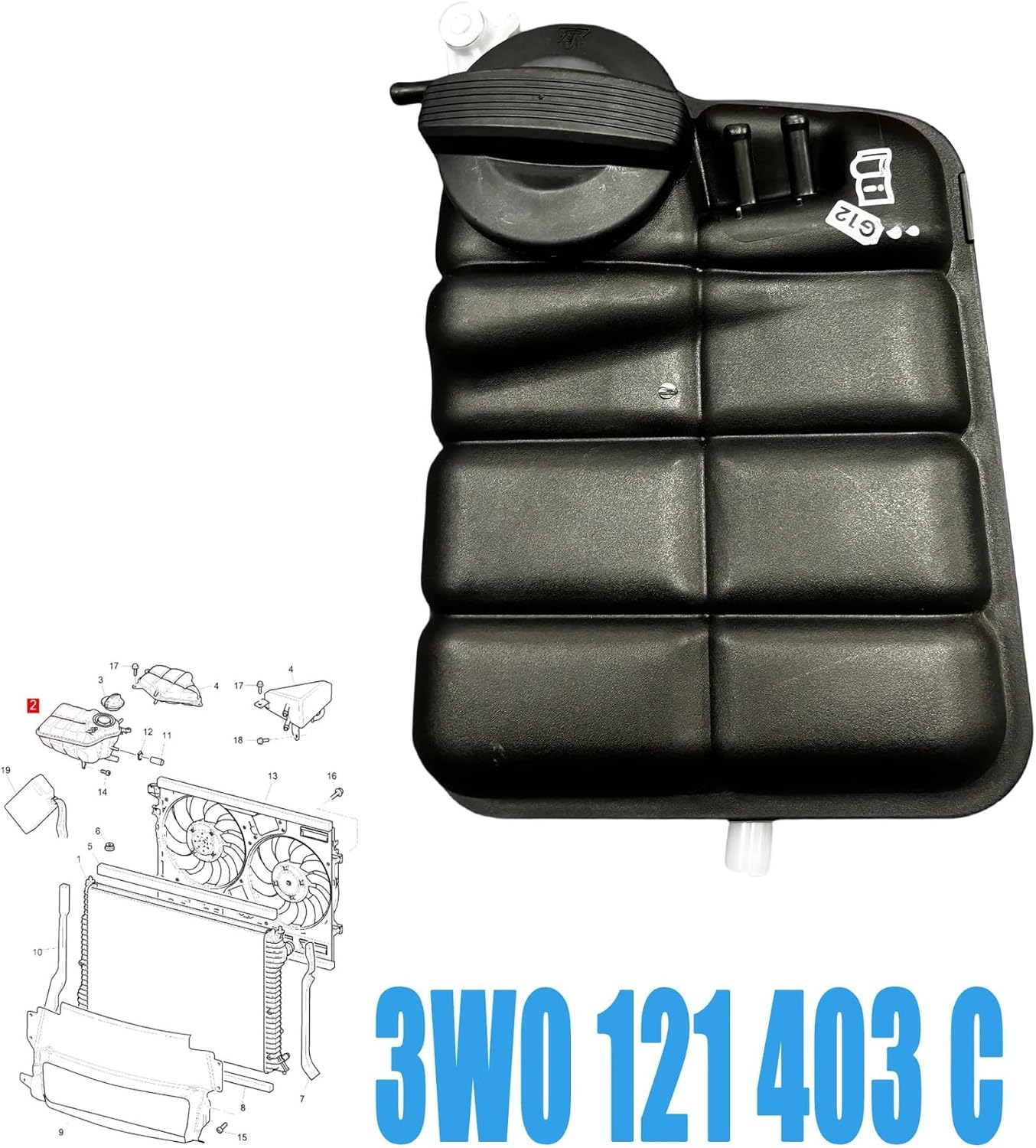 Engine Coolant Tank For Bentley For Flying For Spur For Continental GT For Phaeton GP4 MK4 3W0121403C 1PCS Coolant Expansion Tank With Lid 3D0121407H. Radiator Expansion Tank
