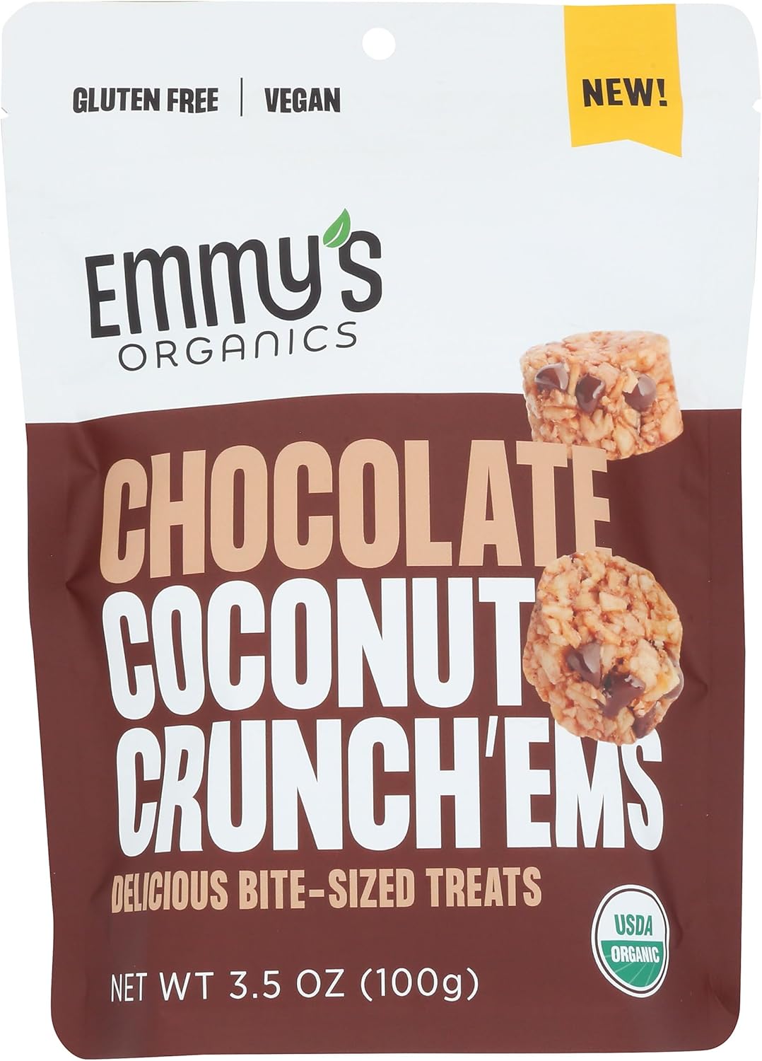 Emmys, Coconut Crunchems Chocolate Organic, 3.5 Ounce