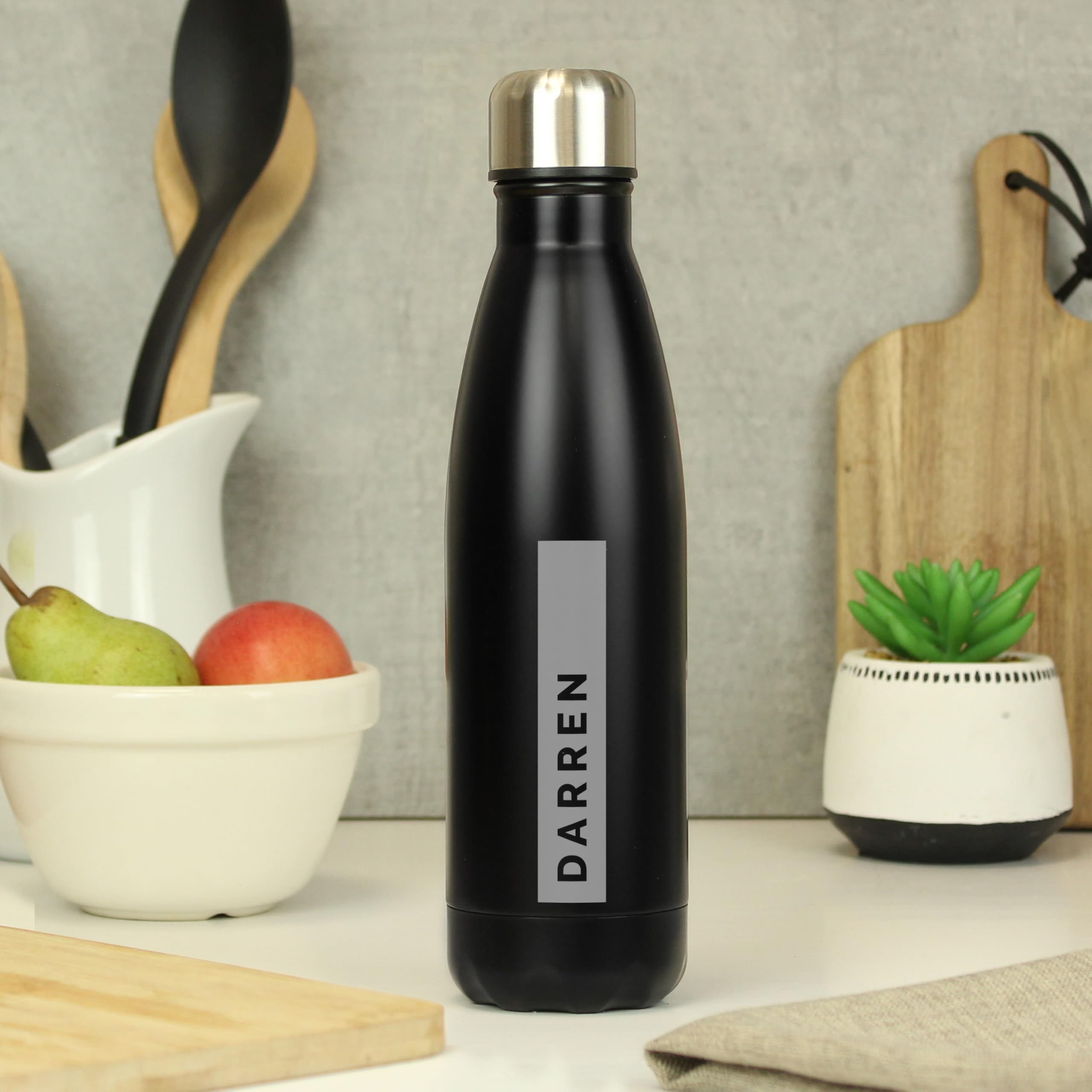 Personalised Memento Drinks Bottle - Black - 500ml