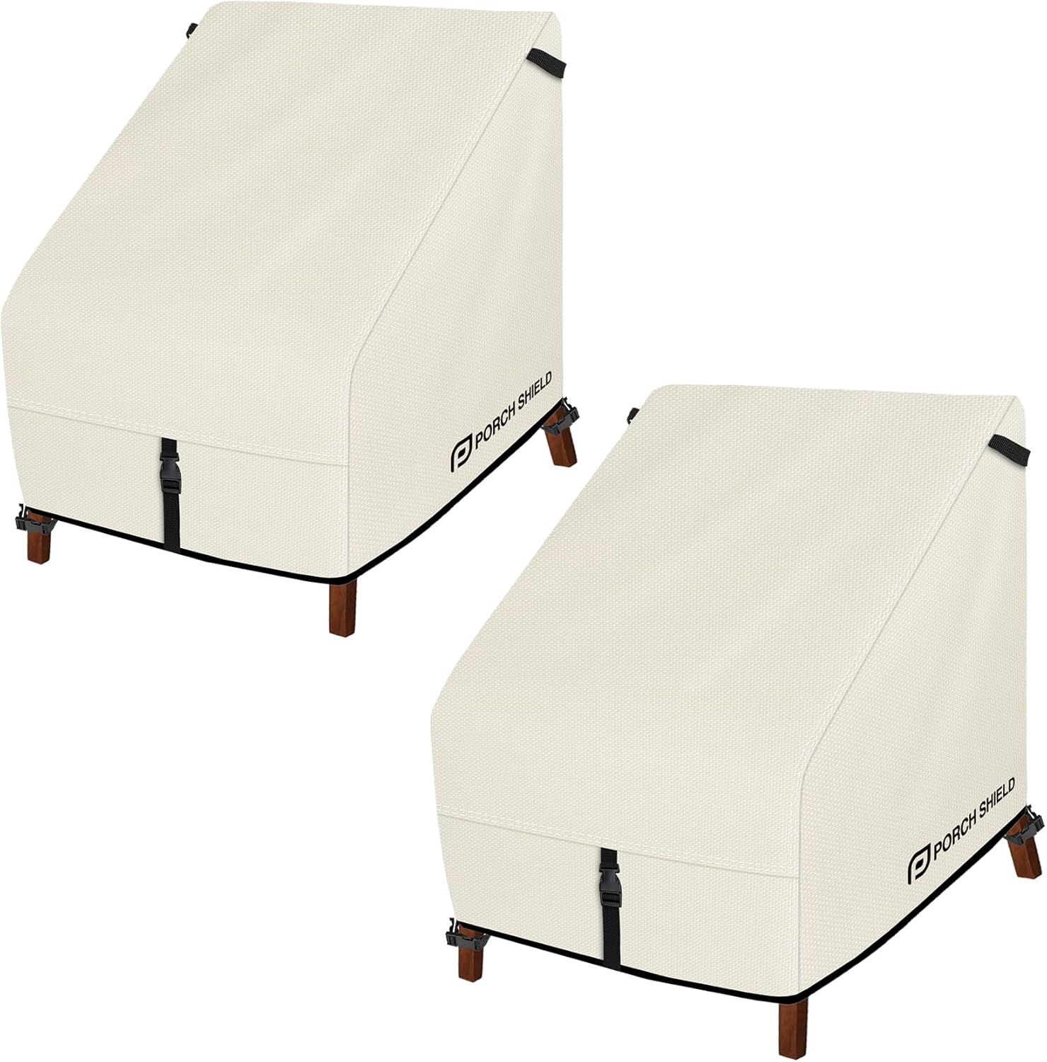 Porch Shield Patio Chair Covers - Waterproof Outdoor Lounge Deep Seat Adirondack Chair Cover 2 Pack - 34W x 37D x 36H inch, Beige