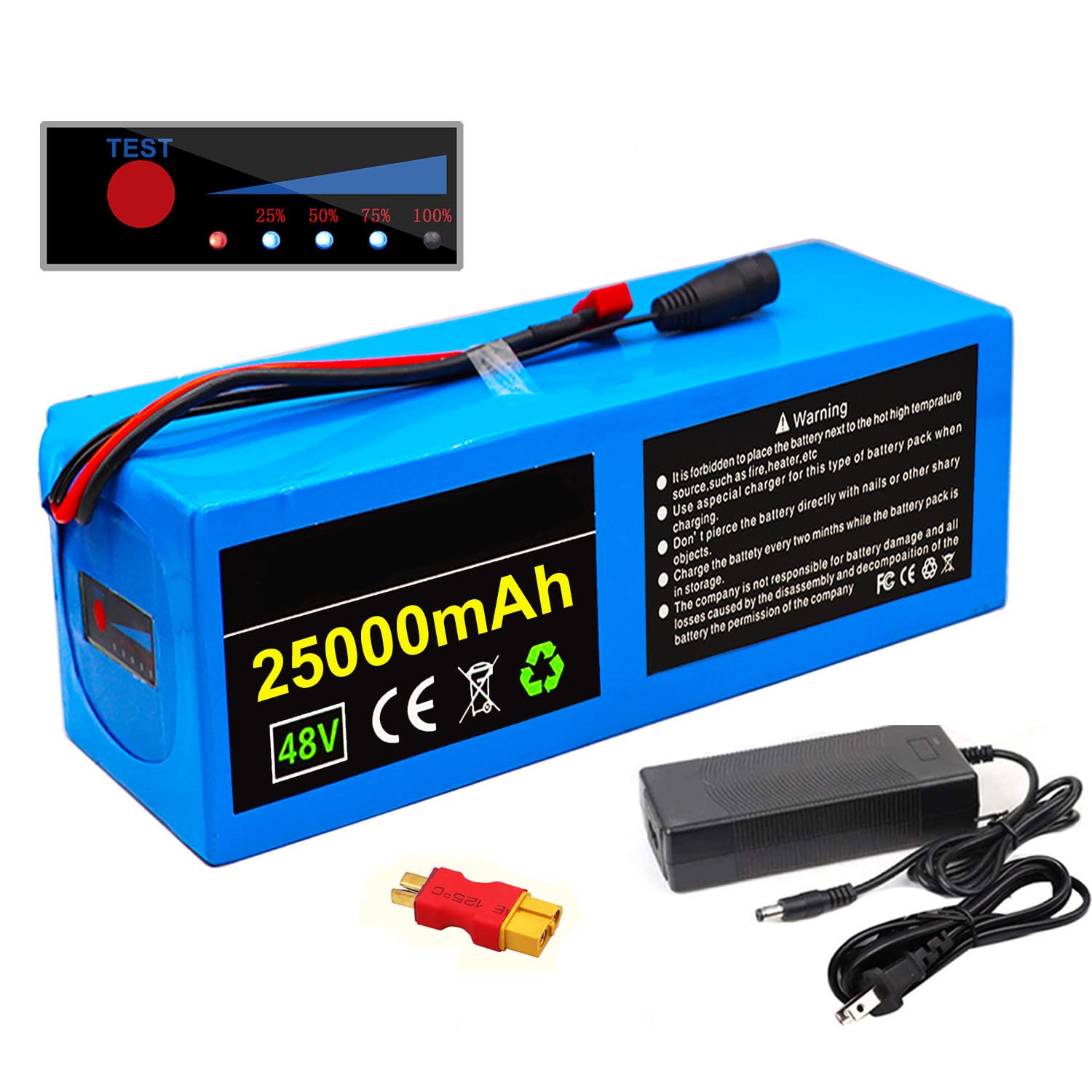 YUWYP 48V Ebike Lithium Battery, Ebike Battery 10AH 14AH 20AH 25AH, for 250W 350W 500W 750W 800W 1000W Ebike Battery/Bike Motor Conversion Kit/Electric Bike Battery,48V 20AH