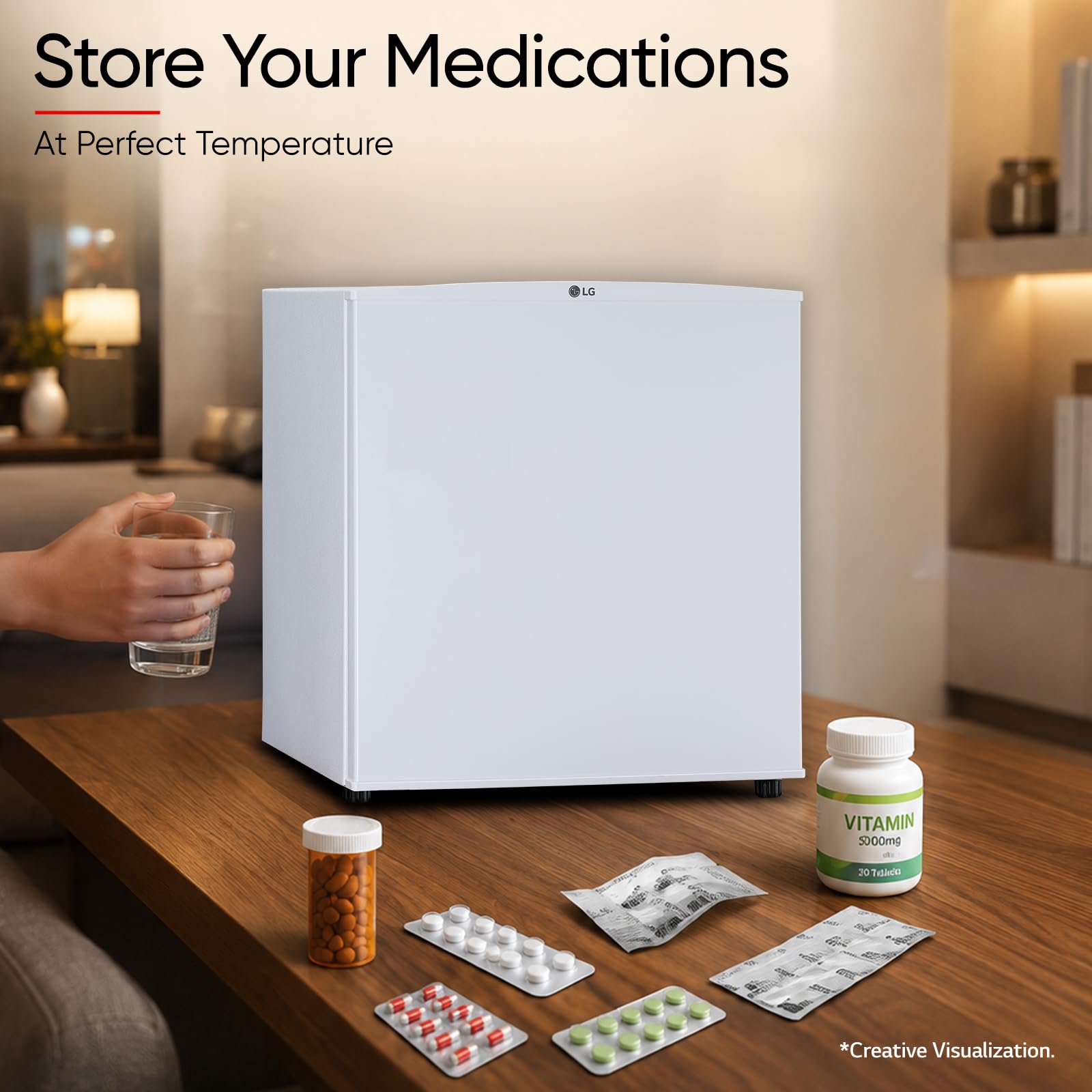 LG 43L Mini Bar Refrigerator - Super White -8